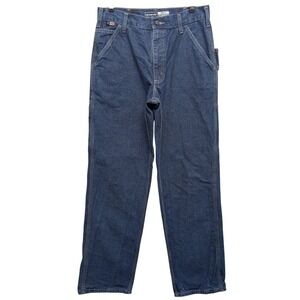 Carhartt FR Work Pants Men 32x34 Blue Loose Fit Flame Resistant Denim